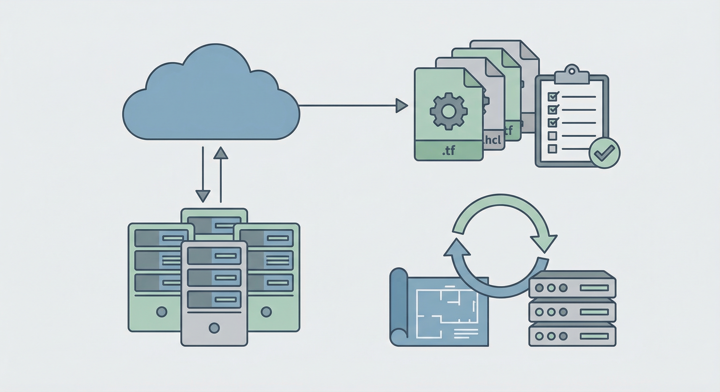 Terraformによるインフラ管理をイメージした図