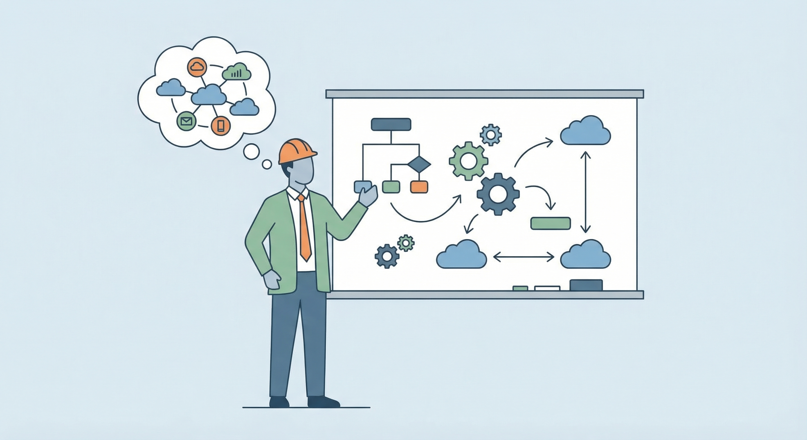 AI支援とインフラ設計の考察をイメージした図
