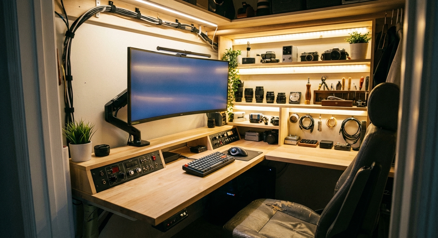 3畳でも妥協しない！狭小空間を快適にする最強デスク環境とガジェット活用術 - image 1